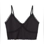 H&M Lace Trim V-Neck Ribbed Tank Size 2XL Black Photo 0