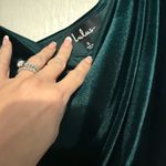 Lulus  Date Forest Green Velvet One-Shoulder Dress Photo 3