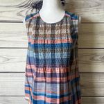 Caslon Multicolor Plaid Smocked Tank Top Photo 0