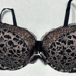 Victoria's Secret Victoria’s Secret Dream Angels Push Up Bra 36DD Black Floral Lace Lined Wired Photo 0