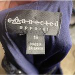 Connected Apparel Navy Blue Sequin Mesh Dress Size 16 Evening Party Formal Photo 3