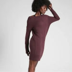 Athleta Burgundy Studio Barre 2.0 sweatshirt dress size X small Photo 1