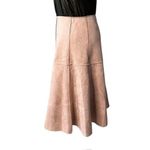 FAVLUX Fawn Tan Faux Suede Seamed Trumpet Skirt MEDIUM Neutral Earth Tones NWT Photo 2