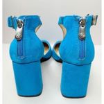 Adrienne Vittadini  Sandals Size 6.5 Blue Poetic Block Heel Ankle Strap Photo 4