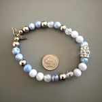 Guardian Angel Natural Blue Quartz Bracelet With Silver Balls for Larger Wrists Photo 4