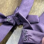 Vera Wang WHITE Bridesmaid Dress Women's Size 2 Formal Gown Plum V-Neck Halter Photo 11