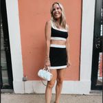 NEW MORE TO COME Jeyne Skirt Set in Black & White Photo 3