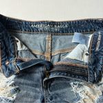 American Eagle Hi- rise festival Jean shorts distressed embroidered pockets 2 Photo 9