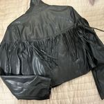 Blue Blush Leather Fringe Jacket Photo 1