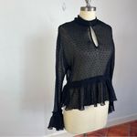 Maje  Laurine Swiss Dot High Neck Blouse Photo 2