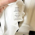 Vince Round-Neck Double-Layer Tank Top White Black 100% Silk Size XS Minimalist Photo 3