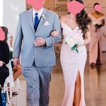 Formal off the shoulder high slit dress Size 8 Photo 2