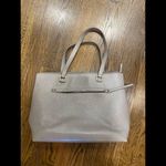 Nordstrom Lexa Pebbled Leather Tote Bag in Grey Taupe with Gold Hardware EUC Photo 3