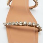 ZARA NWT  RHINESTONE GEM DETAIL FLAT SANDALS Photo 1