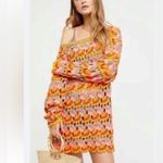 Free People  Little Fan Crochet Striped Beach Cover Up Sweater M/L great conditio Photo 12