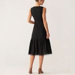 Rihoas Black Square Neck Ruched Slip Midi Dress Size XS Photo 4