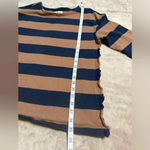 Madewell  Shirt Women’s Size Small Striped Blue Brown Frayed Sweater Photo 3