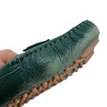 Tory Burch Lowell 2 Driver Green Tumbled Leather Slip On Loafer Photo 8