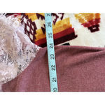 Flamingo‎ Dusty Rose V Neck Lace Short Sleeve Blouse Size 2XL Soft Pink Photo 5