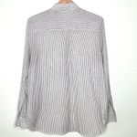 Theory  Straight Shirt in Striped Organic Cotton Navy Cream Size M Photo 5