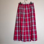 Vintage Red Green Plaid A Line Midi Skirt Womens 6 Button Down Christmas Holiday Photo 5