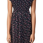 Black floral maxi dress smocked off the shoulder casual cottagecore farmhouse Size L Photo 0