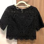 Bebe Black Lace Short Sleeve Top  Photo 0