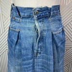 RE/DONE Attico Sculptural Folds Denim Skirt in Indigo Blue Size US 26 Photo 3