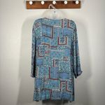J.Jill Paisley Patchwork Print Long Sleeve Tunic Size Large Blue Photo 2