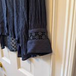 Free People  The Best Navy Button Front Lace Back Blouse Size Large Photo 4
