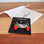 Coach NWT  Strawberry Huggie Earrings Photo 1