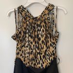 Leopard Print Stretch Midi Dress Tan Photo 1