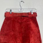 G III Leather Fashions Red Suede Leather Vintage Mini Skirt Sz 8 Photo 6