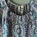 C Est 1947 Women's Blue White Cold Shoulder Kimono Tassel XL Dress Cover Up Photo 3