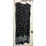Vintage California Krush Sleeveless Floral Button Front Collared Dress 2X Black Photo 1