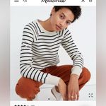 Madewell  Luxe Raglan Sweatshirt in Black and White Stripe Small Photo 0