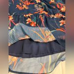 Standards & Practices Floral Navy Dress With Long Sheer Sleeves Tie at wrist Size 2X Photo 8