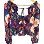 Band of the Free Floriane Boho Floral Long Sleeve Crop Blouse Size XS Photo 0