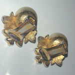 Kenneth Jay Lane KJL Vintage Gold Tone Faux Pearl CZ Rhinestone Clip On Earrings Photo 5