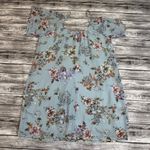 Bailey blue  Women's Floral Shift Dress Tassel Necklace M Med Medium Blue Sheer Photo 13