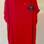 Ava & Viv  Women's Short Sleeve T-Shirt in Red - Size 1X‎ Photo 0