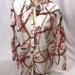 Susan Graver  Size 6 Chain Design Button Down Shirt. New Without Tags Photo 2