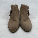 Vionic  Suede‎ Fringe Ankle Booties Western Accents Taupe Brown Women's Size 9 Photo 1