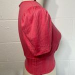 Better Be  Coral Cropped Puff Sleeve Wrap Shirt Photo 3