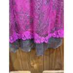 Betsey Johnson Vintage  Pink Feminine Dainty Metallic Lace Tulle Slip Dress Sz 2 Photo 5