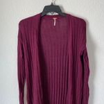 Free People Long Line Linen Blend Purple Cardigan Size M Photo 1