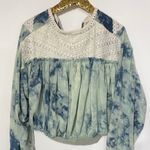 Free People We The Free True Blue Crochet Jacket Photo 3