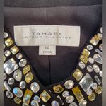 Tahari  Luxury Black Open Style Jacket with Jeweled Collar‎ Size 14 Photo 2