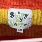 Shiny By Nature Retro Oversized Vintage Crop Top Multicolored Color Block Pullover Sweater Size 6XL Photo 2