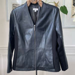 D&Co Denim & Co Faux Vegan Leather Jacket M Black Size M Photo 0